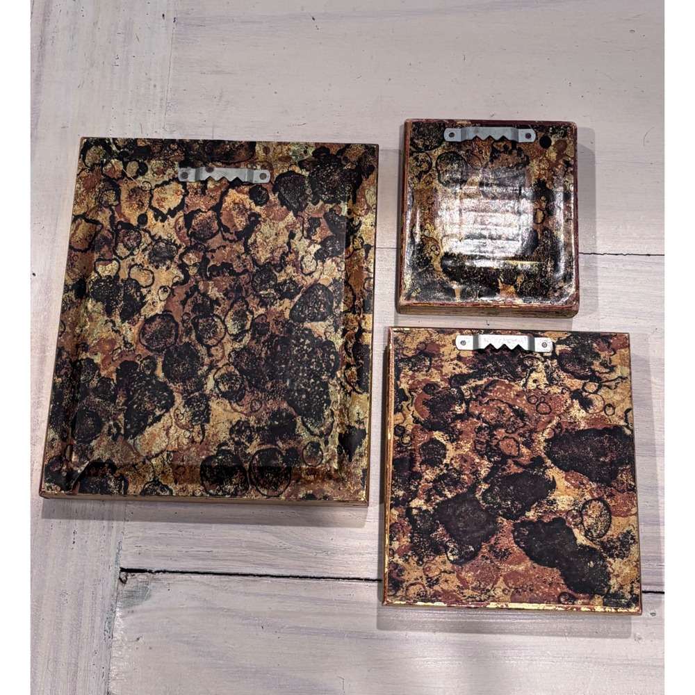 Seder C Signed Miniature Floral Oil Paintings Set of 3 Gold Ornate Frames Art - Picture 3 of 12